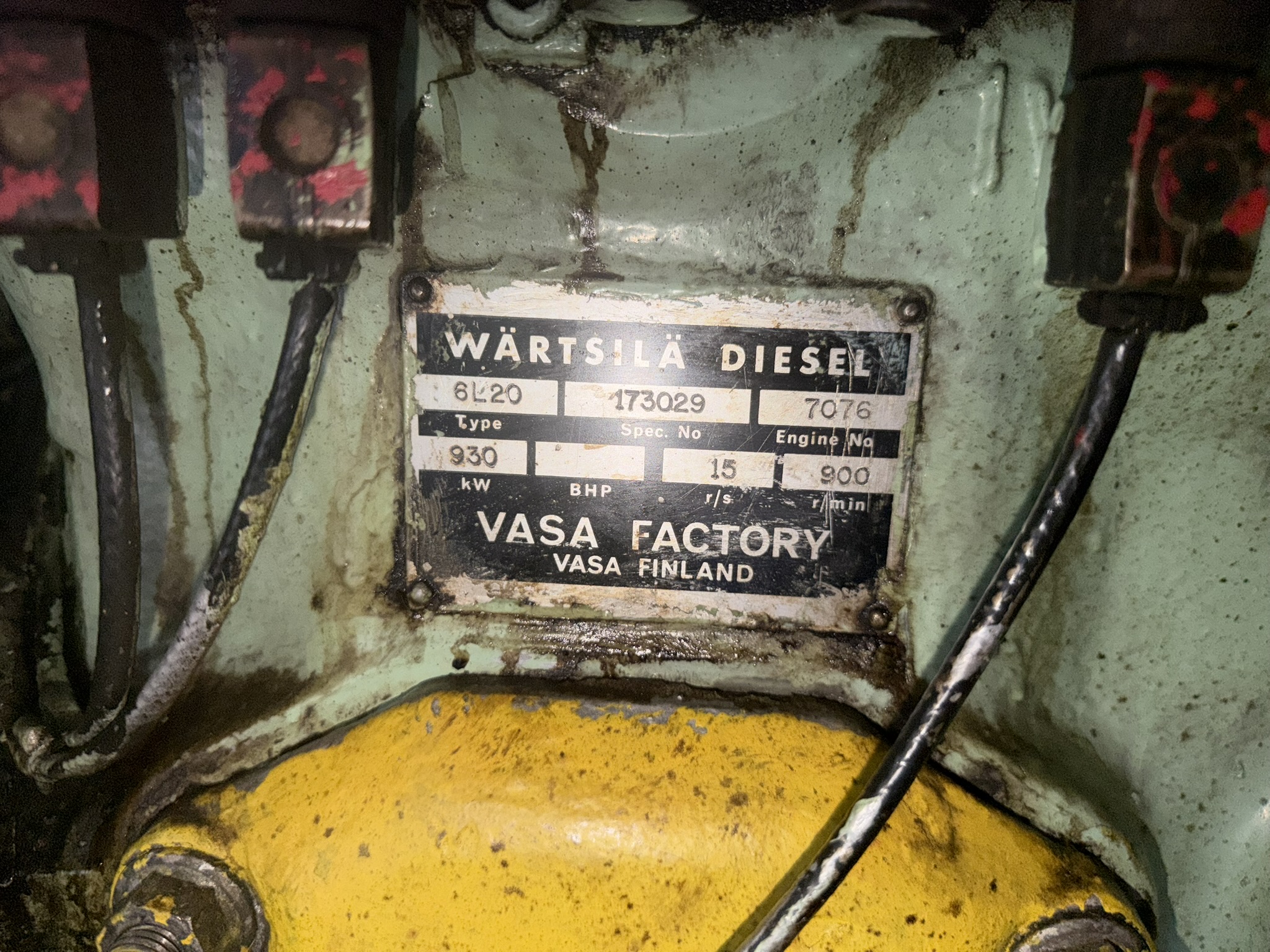Wartsila 6L20 Diesel Generator Engine – 930 kW, 900 RPM Complete Genset and ALL MAJOR & MINOR SPARES available